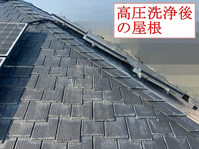 中央市で屋根塗装を実施！太陽光パネル下は塗装しない判断とサーモアイSiで仕上げ！