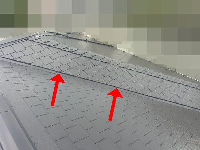 下り棟板金の塗装後