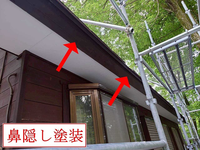 軒先の鼻隠し塗装