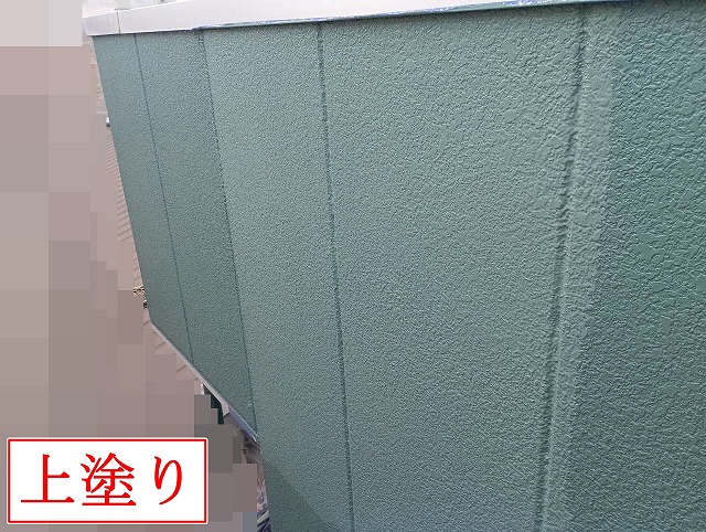上塗り後の外壁面