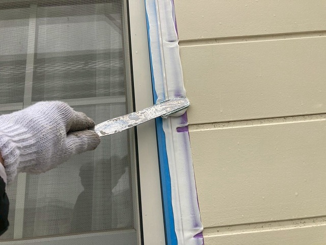 段差部の仕上げ作業