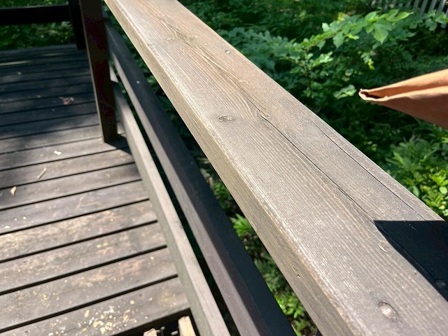 ケレン後の手すり木部