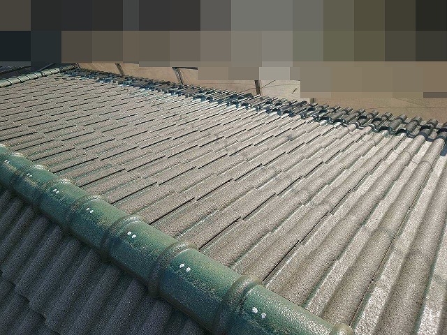 下地処理後の屋根全景