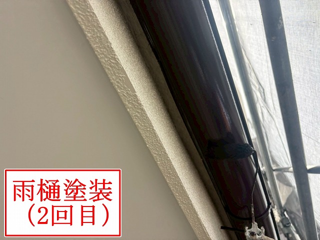 雨樋の2回目塗装
