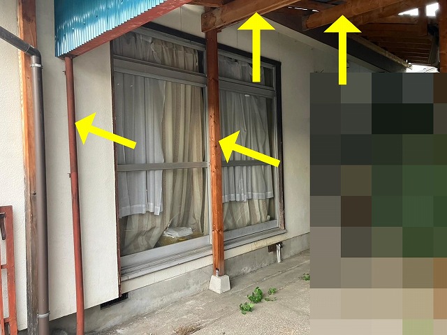 甲府市で塗膜剥がれ・錆びの発生した鉄柱