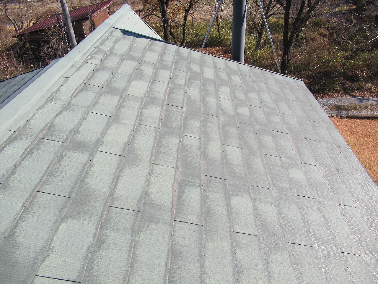 北杜市　屋根塗装　塗膜劣化　スレート　塗装時期