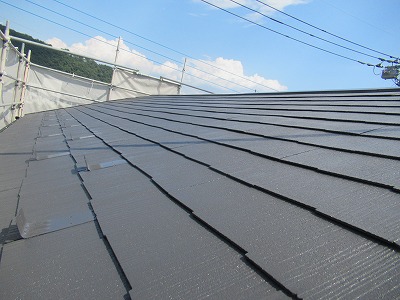 甲府市　スレート屋根　塗装工事　完成写真