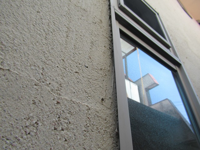 甲府市　砂壁状　外壁　現場調査