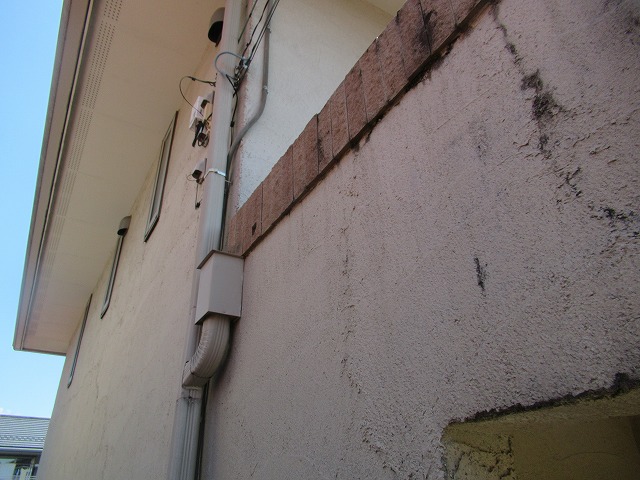 甲府市　砂壁状　外壁　現場調査