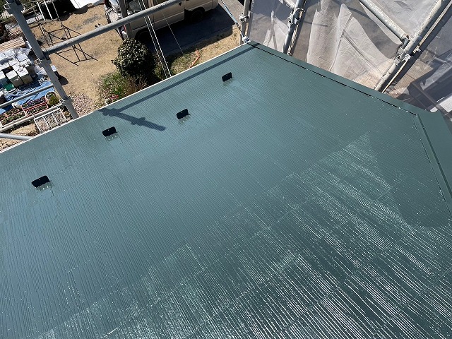 南アルプス市　屋根塗装　完成