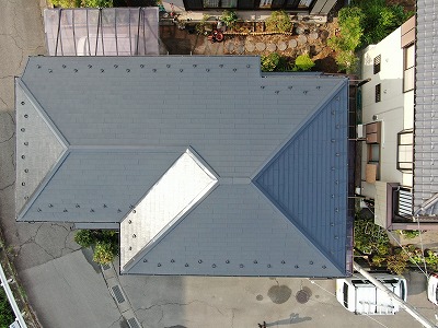 甲府市　屋根塗装　工事後　完成写真