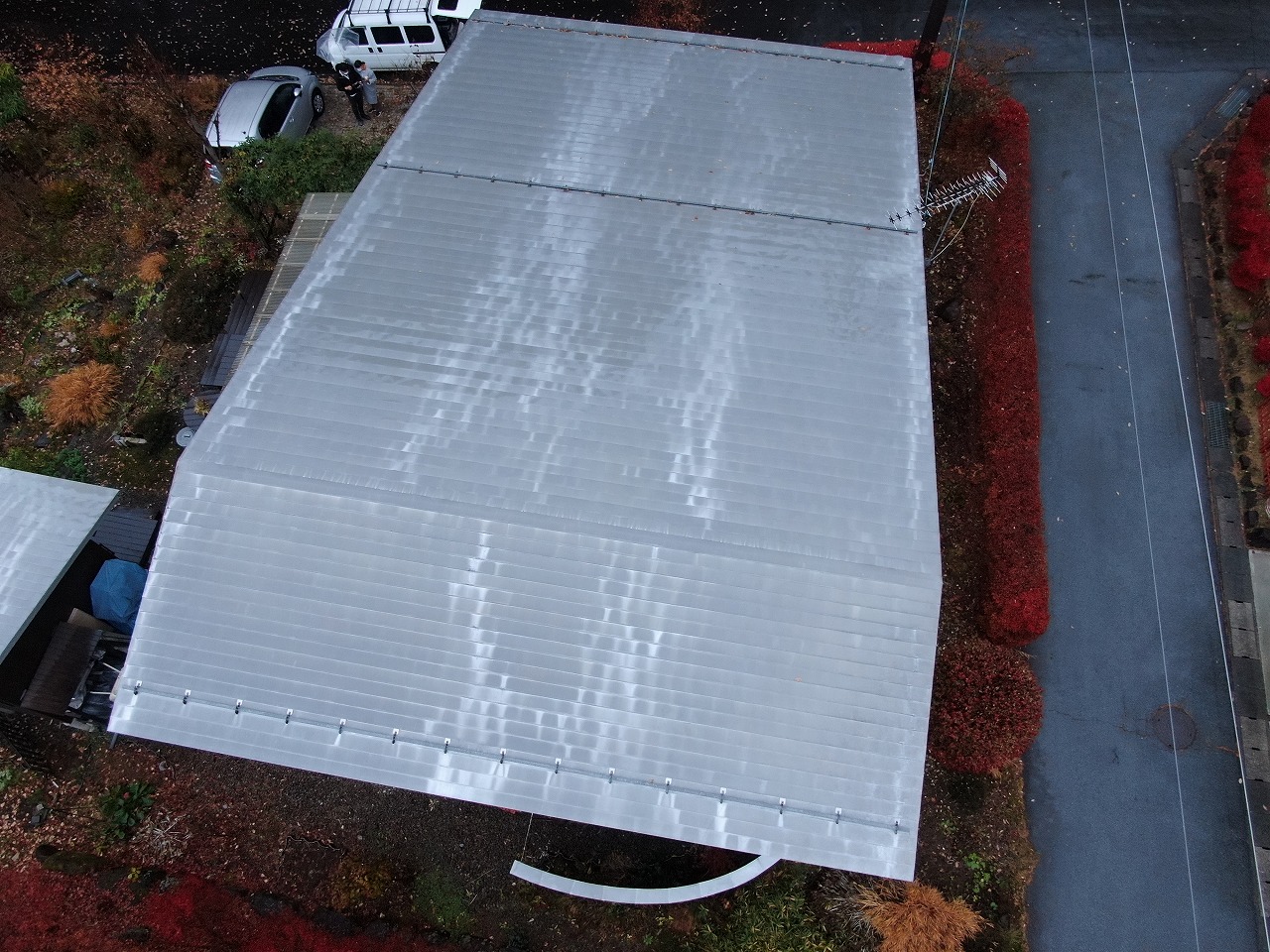 北杜市　屋根塗装　ガルバリウム鋼板　施工前