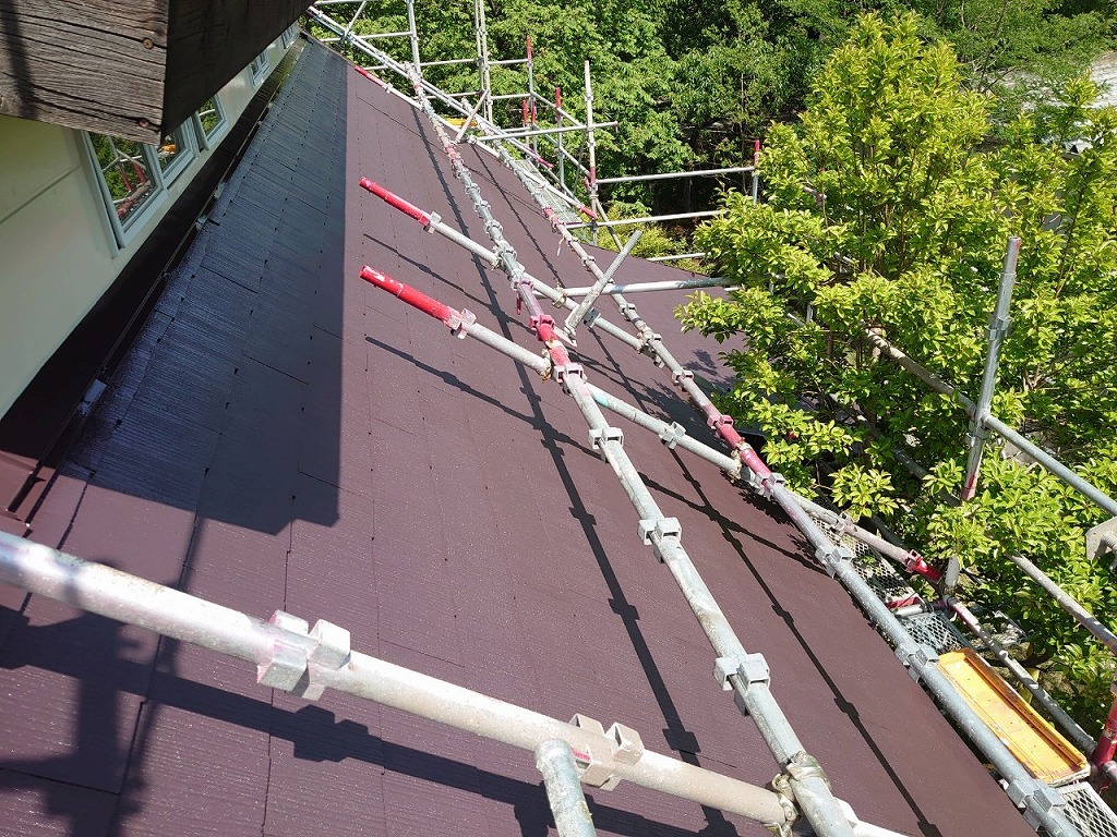 屋根塗装工事完了　山梨県